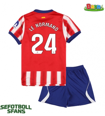 Atletico Madrid Robin Le Normand #24 Hemmaställ Barn 2026-27 Kortärmad (+ Korta byxor)